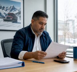 Property manager reviewing snow removal contract