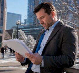 Property manager reviewing snow removal contracts