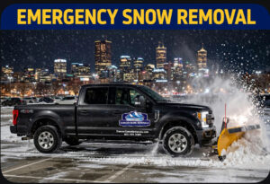 Snow plowing in Denver, Colorado