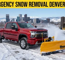 Denver HOA snow removal emergency snow removal Denver 24/7 Meyer plow downtown Denver