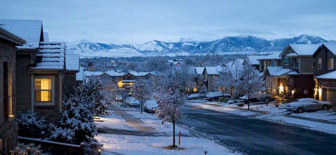 First measurable snow covering Denver neighborhood