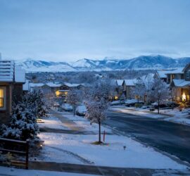 First measurable snow covering Denver neighborhood