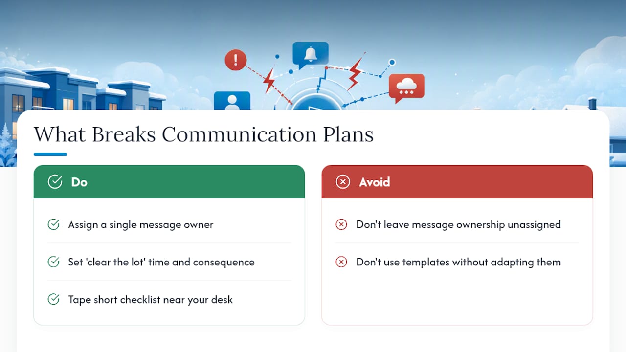 A Property Manager's Take on What Actually Breaks Communication Plans — overview diagram
