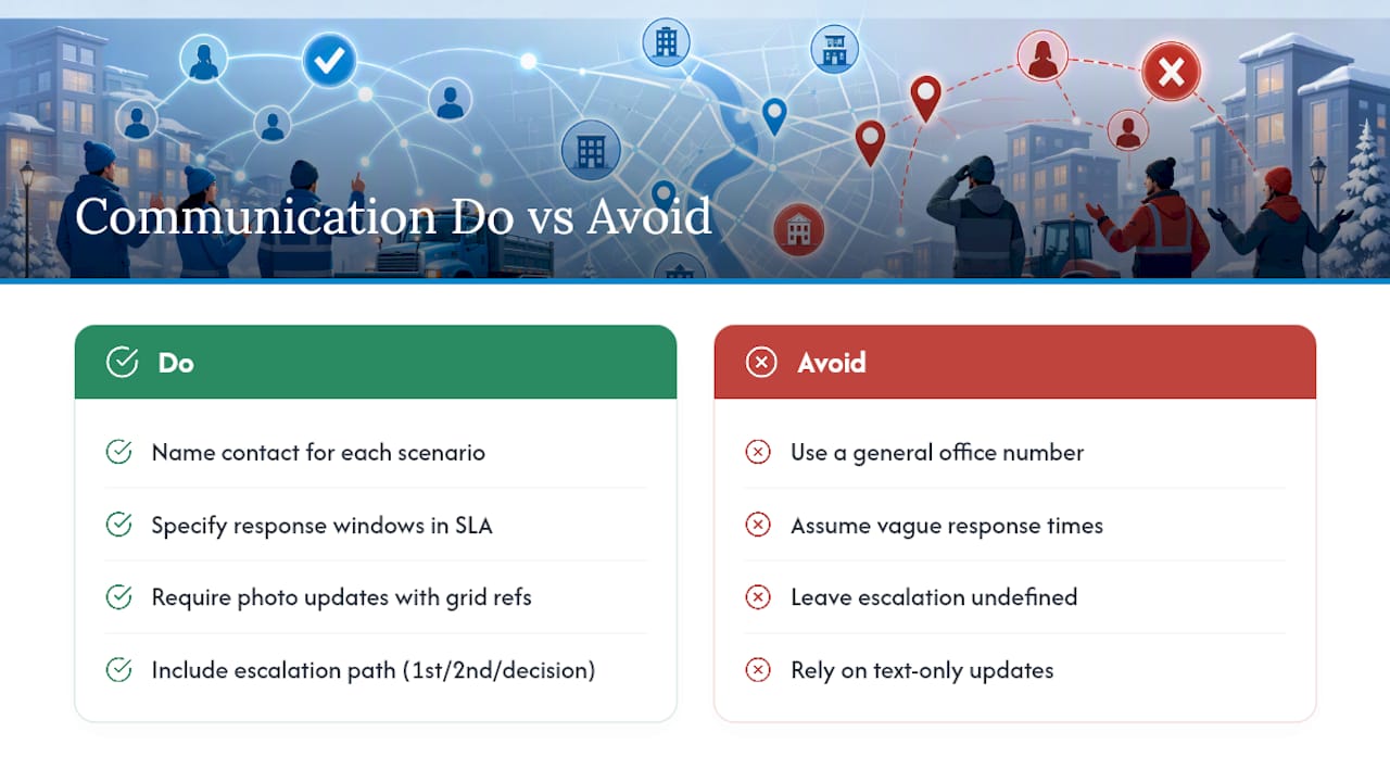 Communication Protocols for Updates During Snow Events — overview diagram