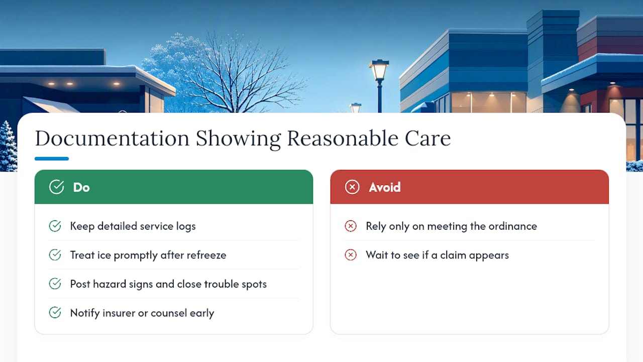 Snow removal documentation and response checklist