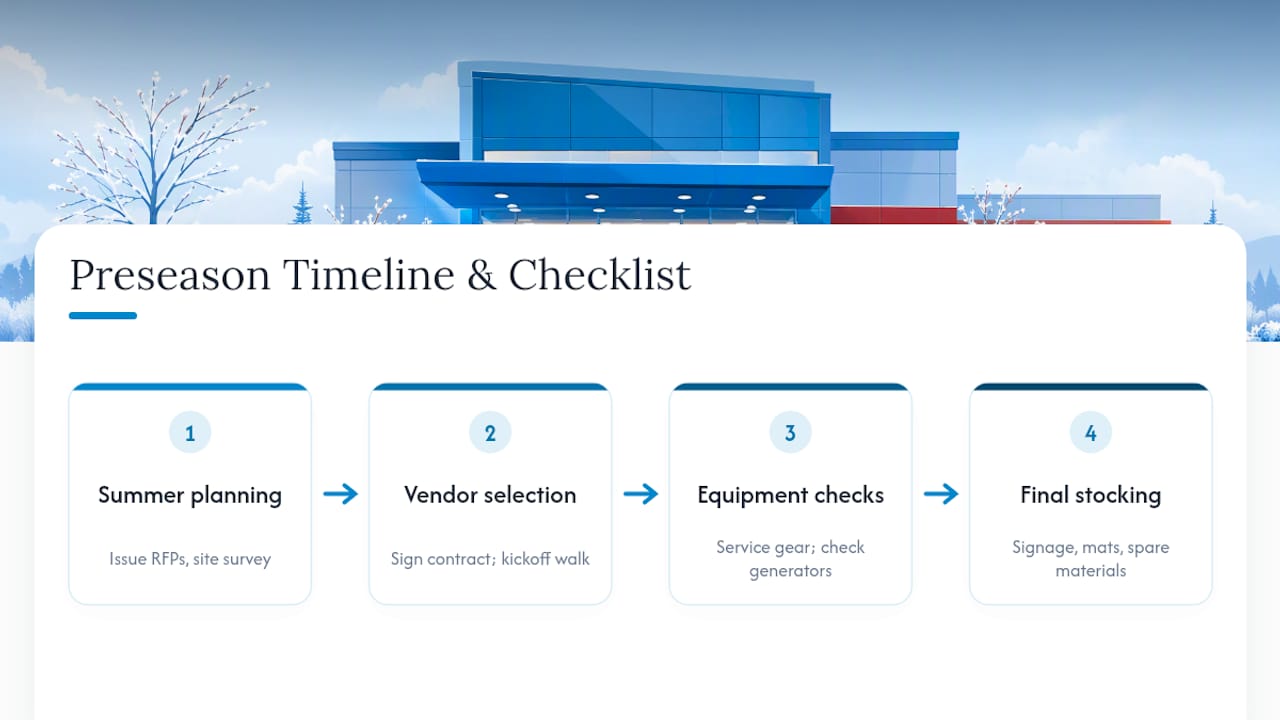 Four-stage retail snow readiness timeline