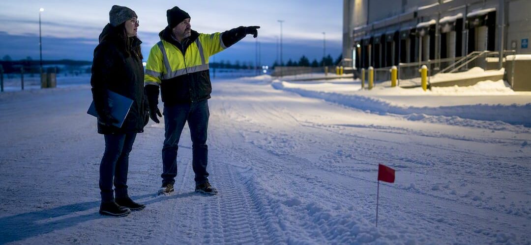 Pre-bid inspection of snow-covered property routes