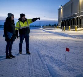 Pre-bid inspection of snow-covered property routes