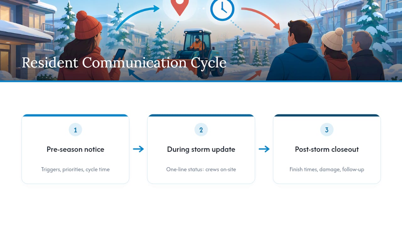 Three-stage snow communication cycle