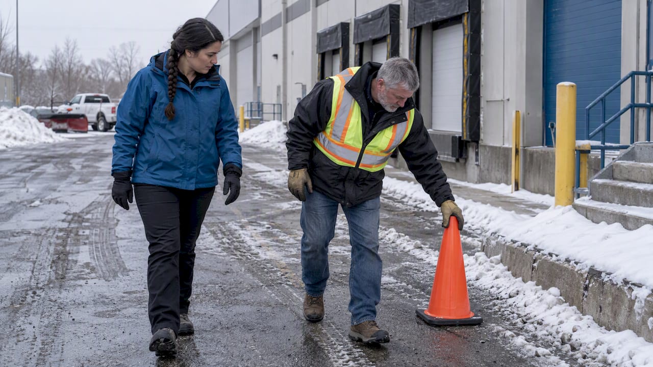 Planner and contractor marking event access lanes