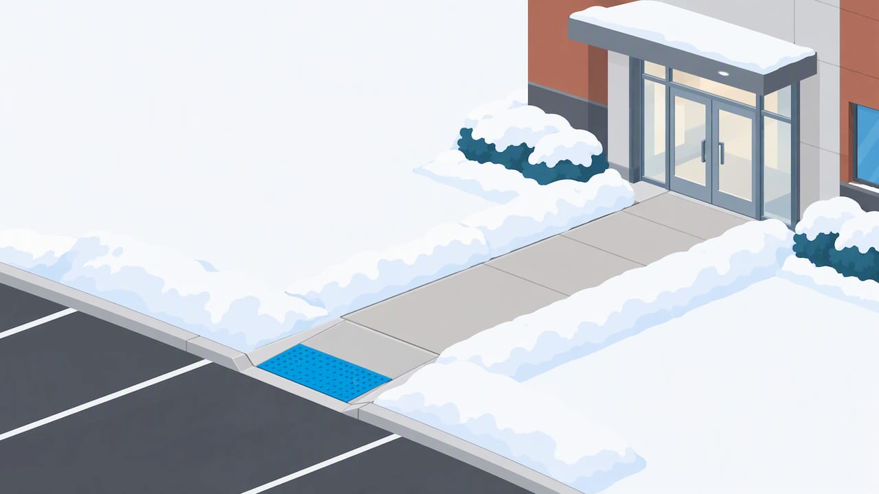 Clear winter route to clinic entrance